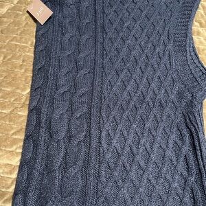 J. Jill Navy Cable Knit Sweater NWT
